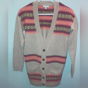 Gap Lambswool long open Cardigan Sweater Women's medium EUC